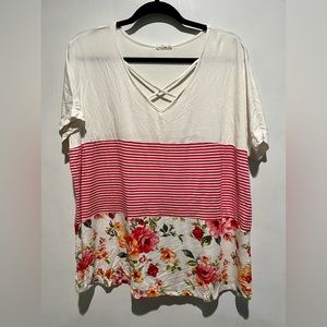 Thin Floral Print Top